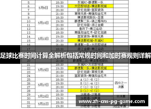 足球比赛时间计算全解析包括常规时间和加时赛规则详解